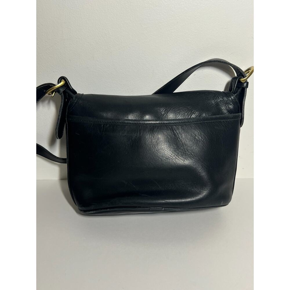 Vintage Coach Black Leather Fletcher Shoulder Bag Crossbody Purse 4150 - Picture 3 of 8